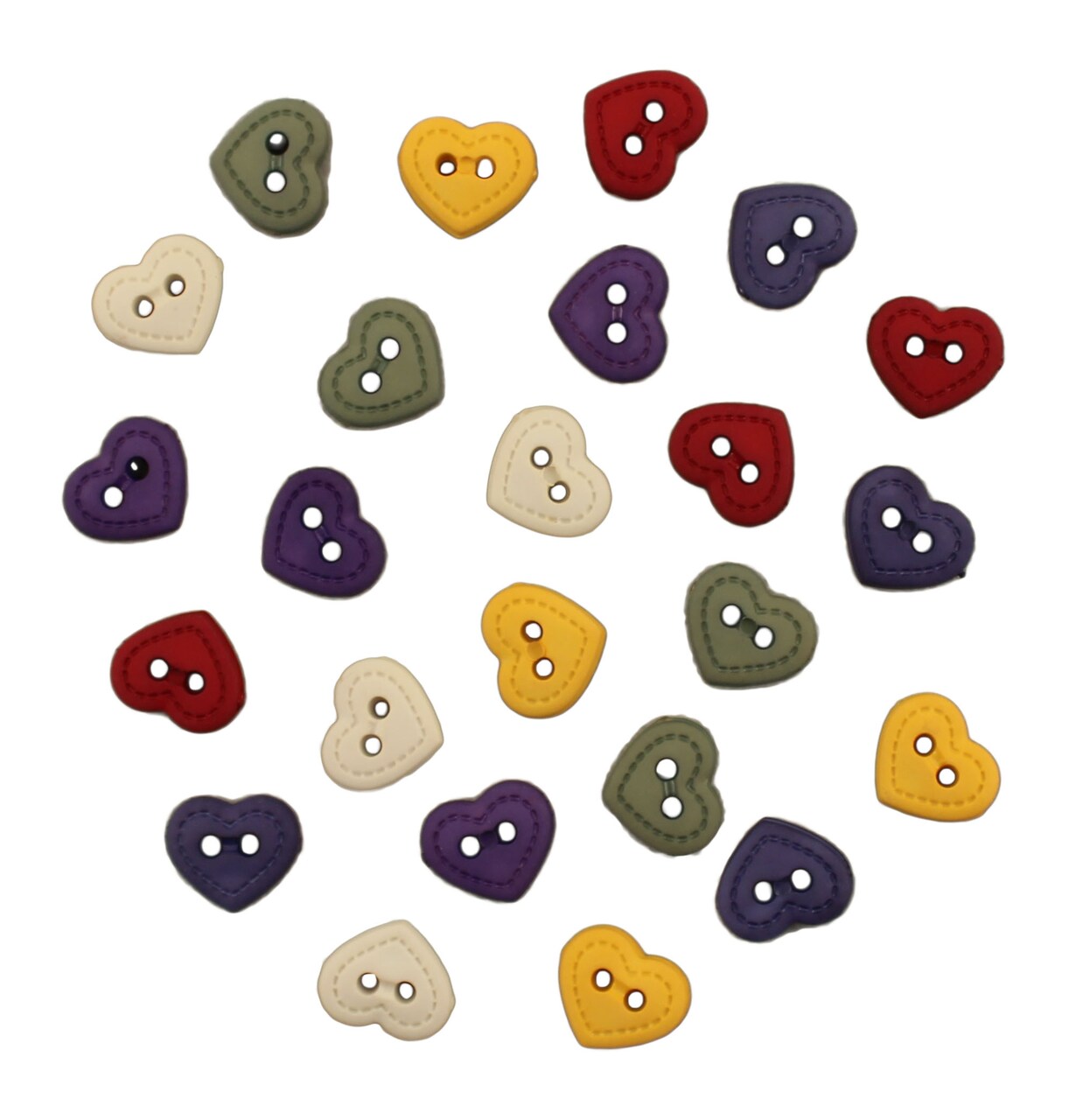 Buttons Galore and More Craft & Sewing Buttons - Quilt Hearts - 60 Buttons